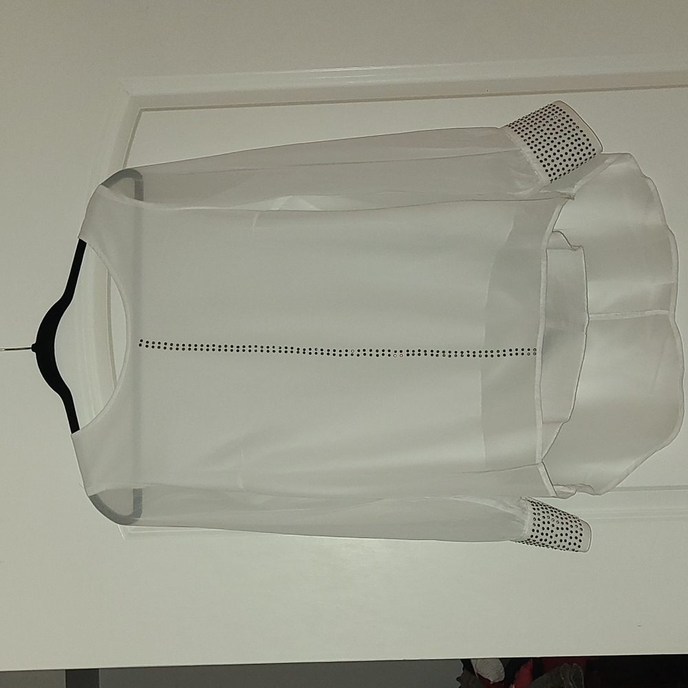 Sheer overlay bouse with stones